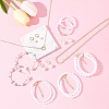 Plastic Imitation Pearl & Shell Pearl Earrings SJEW-FS0001-02-3