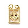 Rack Plating Brass Micro Pave Cubic Zirconia Pendants KK-E281-17G-3