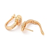Brass Micro Pave Clear Cubic Zirconia Hoop Earrings EJEW-A107-01A-KCG-2