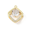 Brass Micro Pave Clear Cubic Zirconia Pendants KK-L214-03G-1