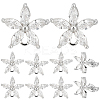 10Pcs Brass Cubic Zirconia Ear Stud Findings KK-BBC0027-62S-7