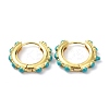 Brass Enamel Hoop Earring Findings KK-P205-06G-2