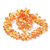 Electroplate Rhombus Glass Beads Strands EGLA-A036-12A-FR01-2