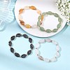 Horse Eye Natural Larvikite/Hematoid Quartz/Green Aventurine & Electroplate Non-magnetic Synthetic Hematite Beads Stretch Bracelets for Women BJEW-JB14076-1