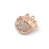 Brass Pave Cubic Zirconia Pendants KK-E791-01RG-2