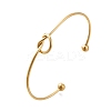 304 Stainless Steel Knot Cuff Bangles for Women BJEW-M233-04G-1