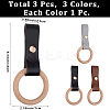 3Pcs 3 Colors PU Leather Towel Holder HJEW-CN0001-36-2