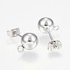 Non-Tarnish 201 Stainless Steel Ball Stud Earring Post X-STAS-F088-01P-2
