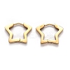 304 Stainless Steel Star Huggie Hoop Earrings STAS-H156-07G-2