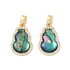 Brass Micro Pave Clear Cubic Zirconia Pendants KK-Q030-08G-1