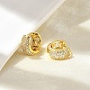 Brass Micro Pave Cubic Zirconia Hoop Earrings LS-EJEW-D311-078G-2