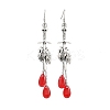 Gothic Style Sword & Heart Alloy Dangle Earrings EJEW-JE06626-2