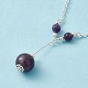 3Pcs Natural Gemstones Pendant Necklaces NJEW-FS0001-04-3