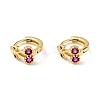 Deep Pink Cubic Zirconia Cherry Hoop Earrings X-EJEW-C028-02G-1