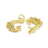 Brass Micro Pave Clear Cubic Zirconia Charms KK-E068-VF048-3