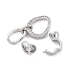 Brass Micro Pave Clear Cubic Zirconia Fold Over Clasps KK-U059-24P-2