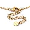 Ion Plating(IP) 304 Stainless Steel Cubic Zirconia Teardrop & Flat Round Bib Ball Chain Necklaces for Women NJEW-F328-11G-04-3