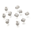 925 Sterling Silver Micro Pave Clear Cubic Zirconia Spacer Beads STER-U006-16P-2