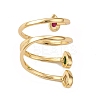Colorful Cubic Zirconia Adjustable Rings X-RJEW-F135-05G-2