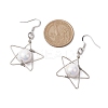 Star Copper Wire Wrapped Acrylic Dangle Earrings EJEW-JE05774-3