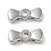 Brass Pave Clear Cubic Zirconia Bowknot Multi-Strand Links KK-B102-37A-01P-1