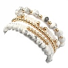 5Pcs 5 Style Natural Howlite & Synthetic Hematite & Glass Beaded Stretch Bracelets Set BJEW-JB09425-5