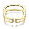 Brass Micro Pave Cubic Zirconia Cuff Rings RJEW-S045-55A-G-NR-3