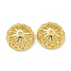 Rack Plating Brass Micro Pave Clear Cubic Zirconia Bead Caps KK-K386-13G-1