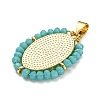 Brass with Glass Pendants KK-G472-04G-02-2