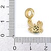 Brass Pave Clear Cubic Zirconia and Deep Sky Blue Cat Eye European Dangle Charms KK-C114-13G-3