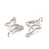 Rack Plating Brass Micro Pave Clear Cubic Zirconia Connector Charms KK-E081-04P-3
