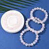 Natural Rose Quarts Round Beads Stretch Bracelets for Women BJEW-Q056-01B-2