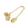 Brass Pave Clear Cubic Zirconia European Safety Chains with Charms KK-L236-16A-G-2