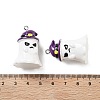 Halloween Theme Baking Paint Resin Pendants RESI-G103-01B-4