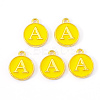 Golden Plated Alloy Enamel Charms ENAM-S118-09A-1