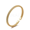 304 Stainless Steel Flat Mesh Chain Shape Open Cuff Bangle for Women BJEW-C033-08G-1