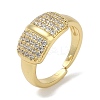 Rack Plating Brass Micro Pave Cubic Zirconia Cuff Finger Rings for Women RJEW-C114-15D-G-1