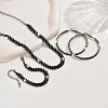 Alloy with Jet Rhinestone Chain Necklace & Hoop Earring & Bracelet FS-WG9D127-02-5
