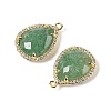 Natural Green Strawberry Quartz Faceted Teardrop Pendants G-I382-01G-07-2