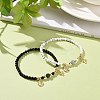 Natural Howlite & Dyed & Heated Black Agate Beaded Bracelets Sets BJEW-JB09045-2