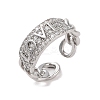 Brass Micro Pave Cubic Zirconia Open Cuff Rings RJEW-K263-13P-1