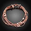 Romantic Tin Alloy Czech Rhinestone Multi-strand Bracelets BJEW-BB02314-2