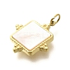 Ion Plating(IP) 304 Stainless Steel Pave Shell Pendants STAS-K263-69G-2