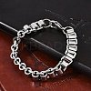 304 Stainless Steel Box Chain Bracelets for Women Men BJEW-F488-47P-2