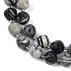 Natural Black Netstone Beads Strands G-G182-B08-05-4