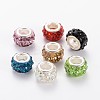 Polymer Clay Rhinestone European Beads CPDL-NB0001-05-1