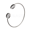 304 Stainless Steel Cuff Blank Bangle Bases with Flat Round Trays STAS-D381-01B-P-1