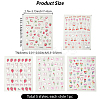 5Pcs 5 Style PET Plastic Decorative Sticker MRMJ-SP0001-25-2