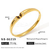 316L Surgical Stainless Steel and Cubic Zirconia and Natural Tiger Eye Hinged Bangles for Women WG36166-05-1