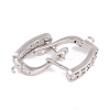Rack Plating Brass Cubic Zirconia Hoop Earring Findings KK-S374-04P-04-2